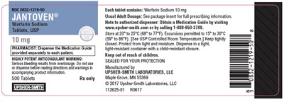 jantoven-10.jpg PRINCIPAL DISPLAY PANEL - 10 mg Tablet Bottle Label - jantoven 10