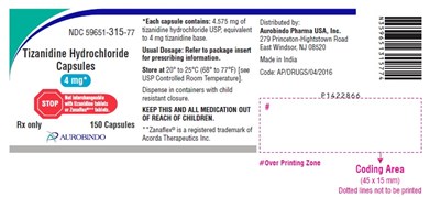 tizanidine-fig5.jpg PACKAGE LABEL-PRINCIPAL DISPLAY PANEL - 4 mg (150 Capsules Bottle) - tizanidine fig5