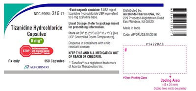 tizanidine-fig6.jpg PACKAGE LABEL-PRINCIPAL DISPLAY PANEL - 6 mg (150 Capsules Bottle) - tizanidine fig6