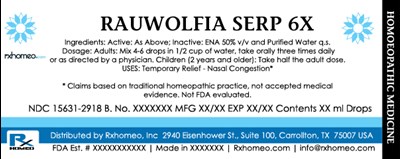 Product Label - drops rauwolfia serp fda