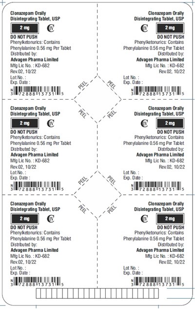 Clonazepam Orally Disintegrating Tablets, Usp 2 mg (NDC 72888-137-31)