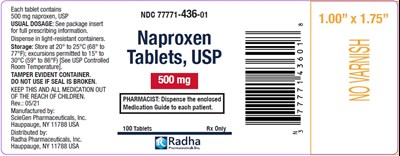 Label (Naproxen 500mg 100s)