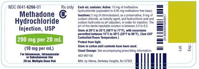 Methadone Vial Label (Methadone Hydrochloride Injection Usp 2)