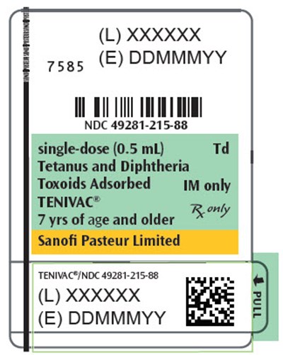 PRINCIPAL DISPLAY PANEL - 0.5 mL Syringe Label - tenivac 03