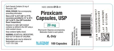 image-03.jpg Piroxicam Capsules 20 mg Bottle Label - image 03