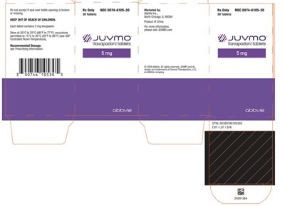 Principal Display Panelrx Only  Ndc 0074-6105-3030 Tabletsjuvmo™(tavapadon) Tablets5 mg (Juvmo 06)