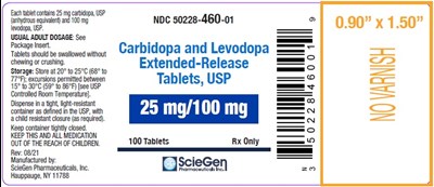 cls-tabs-25mg-100mg-container-label-100s.jpg Carbidopa-Levodopa Extended Release Tablets-ANDA - cls tabs 25mg 100mg container label 100s