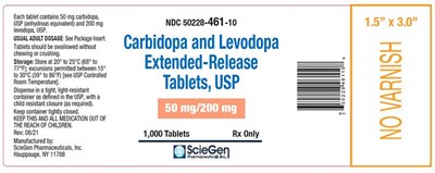 cls-tabs-50mg-200mg-container-label-1000s.jpg Carbidopa-Levodopa Extended Release Tablets-ANDA - cls tabs 50mg 200mg container label 1000s