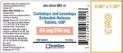 cls-tabs-50mg-200mg-container-label-100s.jpg Carbidopa-Levodopa Extended Release Tablets-ANDA - cls tabs 50mg 200mg container label 100s