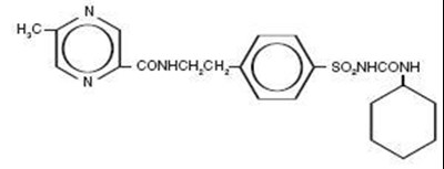 Structural formula of glipizide - image 1