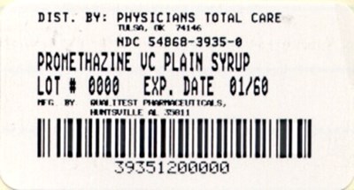 This Is An Image Of The Label For Promethazine Vc Syrup (3935)