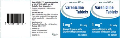 varenicline-06.jpg PRINCIPAL DISPLAY PANEL - 1 mg Tablet Bottle Carton - varenicline 06