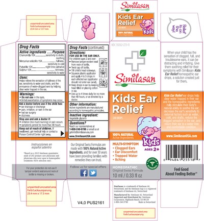 NDC 59262-273-11 Similasan Kids Ear Relief EAR DROPS 10 ml / 0.33 fl oz - kids ear relief 1
