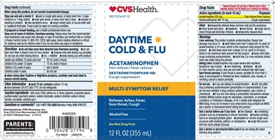 Acetaminophen 325 mg, Dextromethorphan Hbr 10 mg (Daytime Cold And Flu Relief 1)