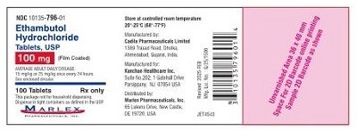 Ethambutol 100mg 100 Count Bottle - ethambutol 100mg