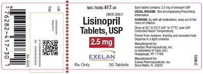 Lisinopril Tablets 2.5mg 30 tablets - lisinopril 02