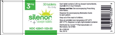 silenor-02.jpg PRINCIPAL DISPLAY PANEL - 3 mg Tablet Bottle Label - silenor 02