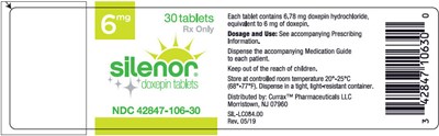 silenor-03.jpg PRINCIPAL DISPLAY PANEL - 6 mg Tablet Bottle Label - silenor 03
