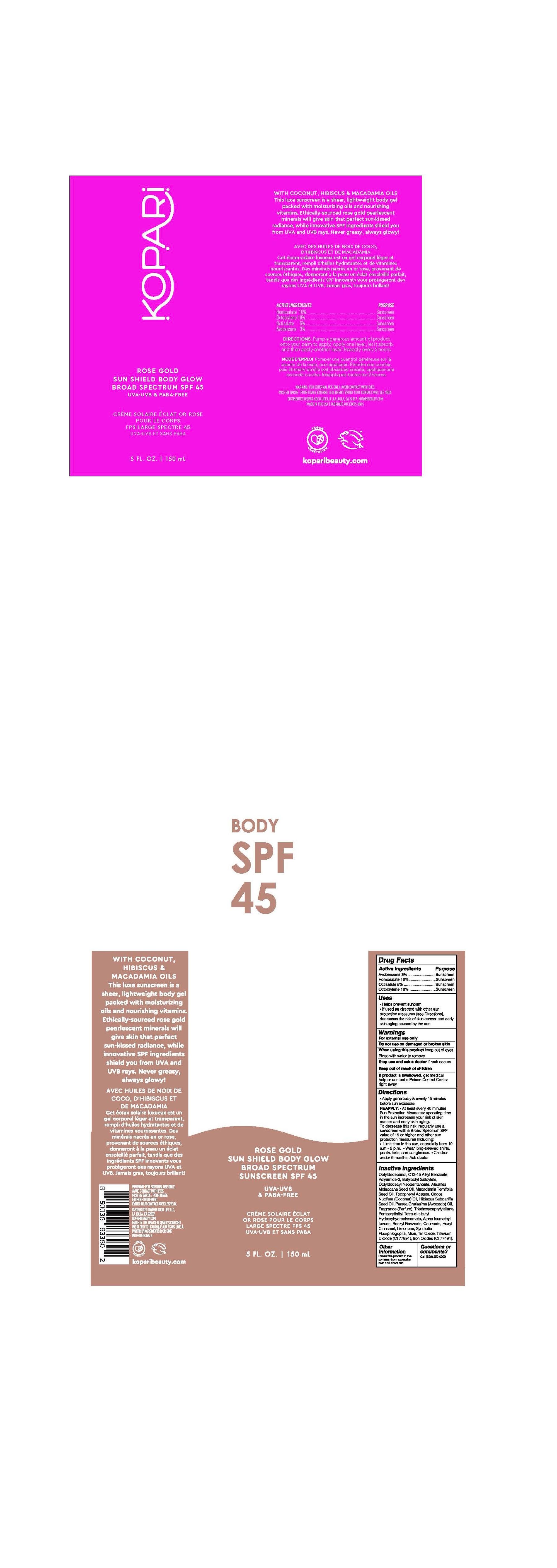 Rose Gold Sun Shield Body Glow Spf45- Images NDC84130-002