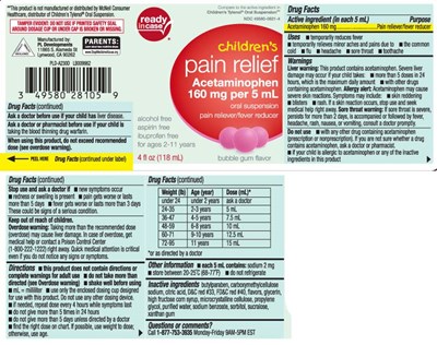 Acetaminophen 160 mg - childrens acetaminophen bubble gum liquid 1