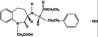 Benazepril hydrochloride structural formula - AmlBenChemStruc1