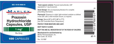 prazosin-hydrochloride-capsules-02.jpg PRINCIPAL DISPLAY PANELNDC 10135-0666-01Prazosin Hydrochloride Capsules, USP 1 mgRx Only100 Capsules - prazosin hydrochloride capsules 02