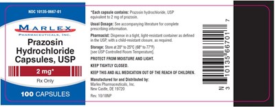 prazosin-hydrochloride-capsules-03.jpg PRINCIPAL DISPLAY PANELNDC 10135-0667-01Prazosin Hydrochloride Capsules, USP 2 mgRx Only100 Capsules - prazosin hydrochloride capsules 03