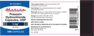 prazosin-hydrochloride-capsules-04.jpg PRINCIPAL DISPLAY PANELNDC 10135-0668-01Prazosin Hydrochloride Capsules, USP 5 mgRx Only100 Capsules - prazosin hydrochloride capsules 04