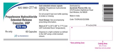 propafenone-fig3.jpg PACKAGE LABEL-PRINCIPAL DISPLAY PANEL - 325 mg (60 Capsules Bottle) - propafenone fig3
