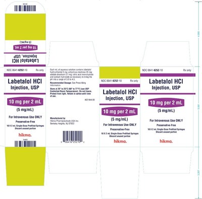 labetalol-hydrochloride-injection-pfs-5.jpg Labetalol HCl Injection, USP 10 mg per 2 mL Carton Label - labetalol hydrochloride injection pfs 5