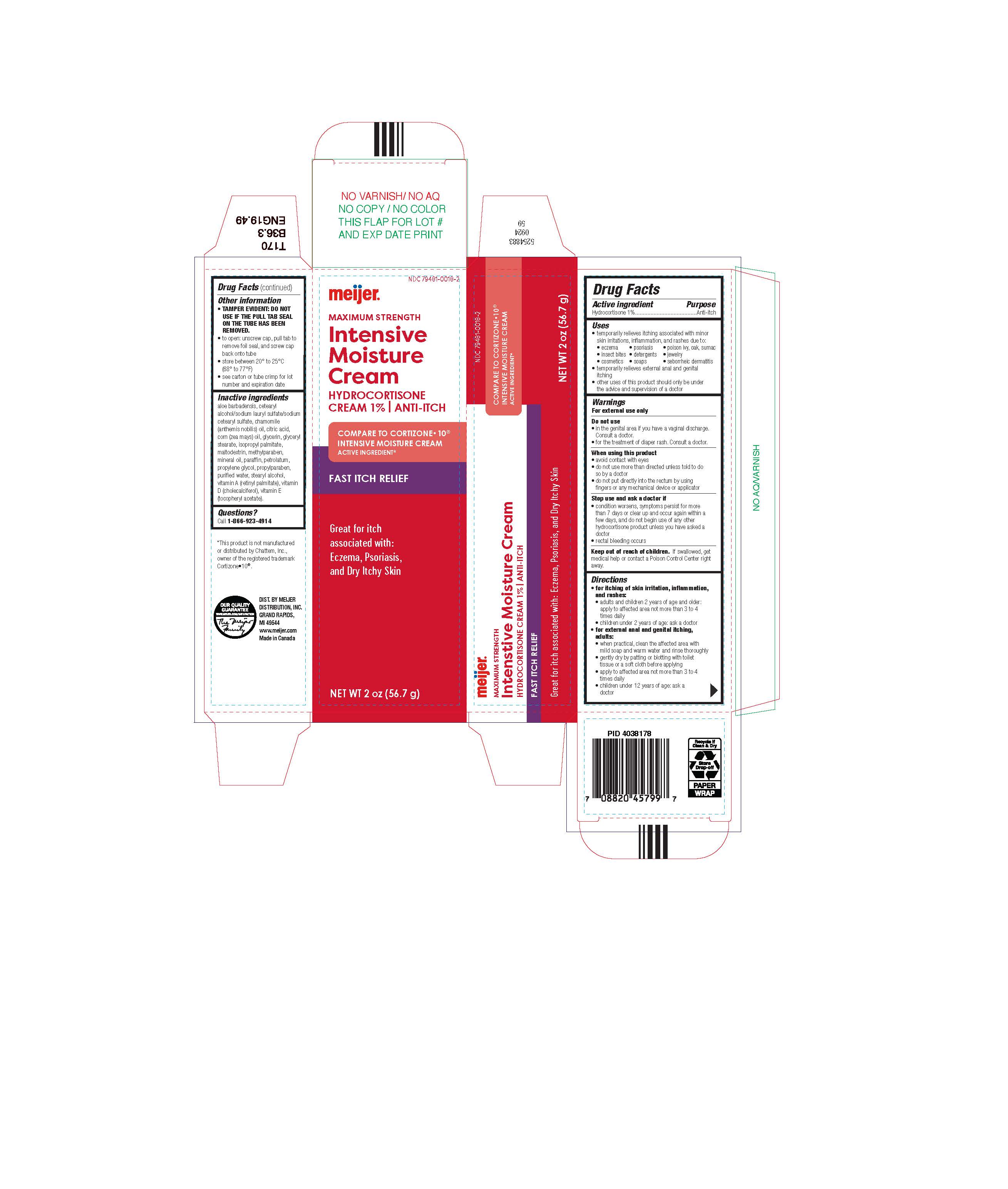 Meijer Hydrocortsione Cream - Images NDC 79481-0018