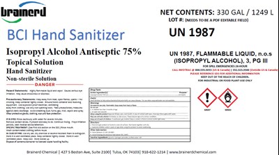 sanitizer-01.jpg PRINCIPAL DISPLAY PANEL - 1249 L Tank Label - sanitizer 01