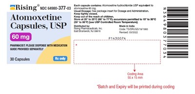 atomoxetine-fig6.jpg PACKAGE LABEL-PRINCIPAL DISPLAY PANEL - 60 mg (30 Capsules Bottle) - atomoxetine fig6