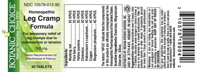 Image Of Label (Homeo Legcramp)