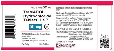 50mg 500 Tabs (Tramadol Hydrochloride Tablets 5)