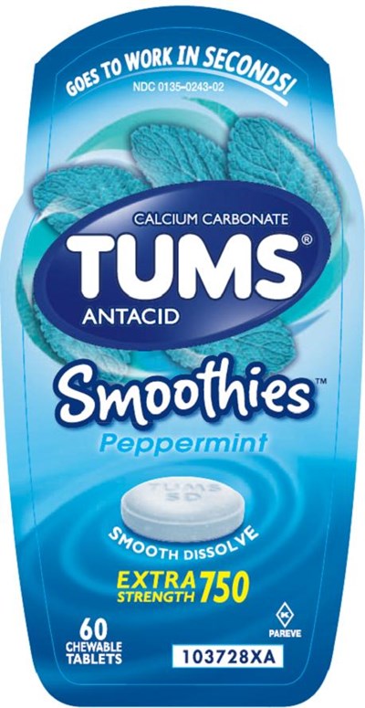 Tums Smoothies Peppermint 60 Count Front Label (58afb9fd C44a 41a8 Aa2f F535e6258539 04)