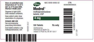 medrol-03.jpg Principal Display Panel - 4 mg Tablet Bottle Label - medrol 03