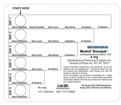 medrol-04.jpg PRINCIPAL DISPLAY PANEL - 4 mg Tablet Dose Pack - medrol 04