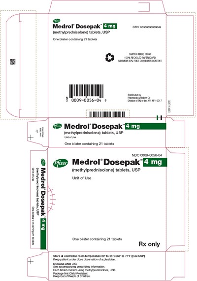 medrol-05.jpg Principal Display Panel - 4 mg Tablet Dose Pack Carton - medrol 05