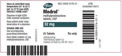 medrol-08.jpg Principal Display Panel - 32 mg Bottle Tablet Label - medrol 08
