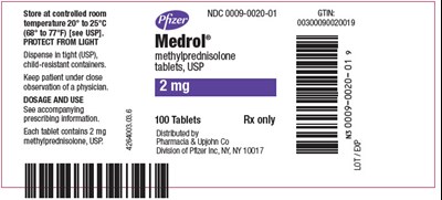 medrol-09.jpg Principal Display Panel - 2 mg Tablet Bottle Label - medrol 09