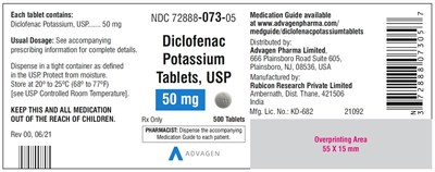 Diclofenac Potassium Tablets,usp 50 mg (NDC 72888-073-05)