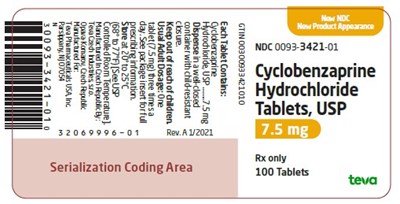 label-7.5mg-100-tablets - cyclobenzaprine hcl tablets a071611 3