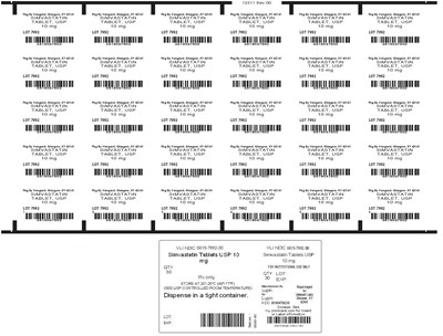 Simvastatin 10mg Unit Dose Label (Simvastatin Tablets 7992 7993 Lupin 4)