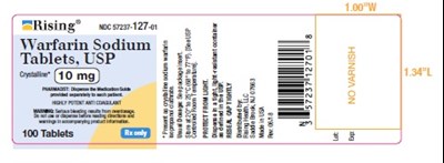 10 mg-100 Count Label (Warfarin Sodium Tablets Label 10mg 100count)