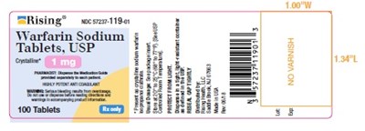 1 mg-100 Count Label (Warfarin Sodium Tablets Label 1mg 100count)