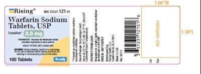 2.5 mg-100 Count Label (Warfarin Sodium Tablets Label 2.5mg 100count)