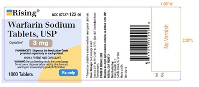 3 mg-1000 Count Label (Warfarin Sodium Tablets Label 3mg 1000count)