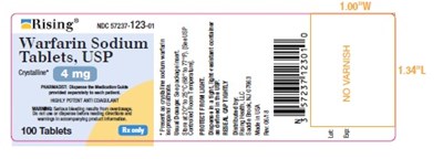 4 mg-100 Count Label (Warfarin Sodium Tablets Label 4mg 100count)