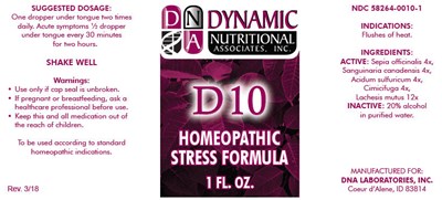 d-10-01.jpg Principal Display Panel - 1 FL. OZ. Bottle Label - d 10 01